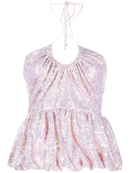 Sequined Halterneck Top