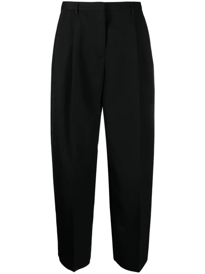 Pleated Cotton-Wool Tailored Trousers