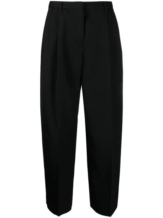 Pleated Cotton-Wool Tailored Trousers