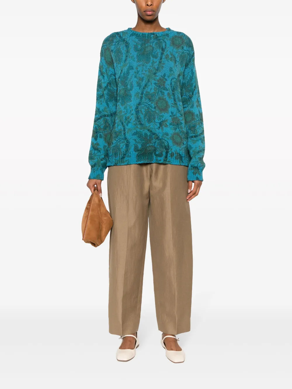 Floral-Print Wool Jumper