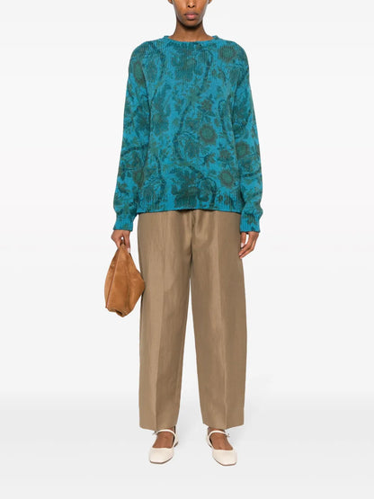 Floral-Print Wool Jumper