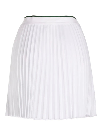 Logo-Embroidered Elasticated Pleated Miniskirt
