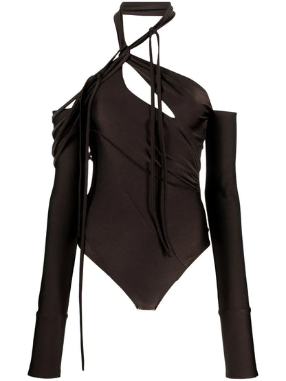 Off-Shoulder Halterneck Bodysuit