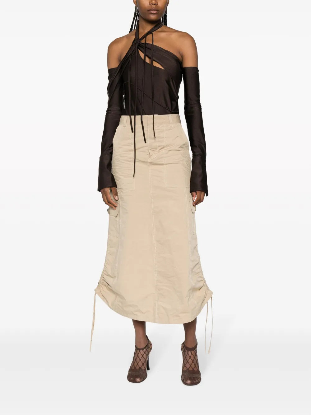 Off-Shoulder Halterneck Bodysuit