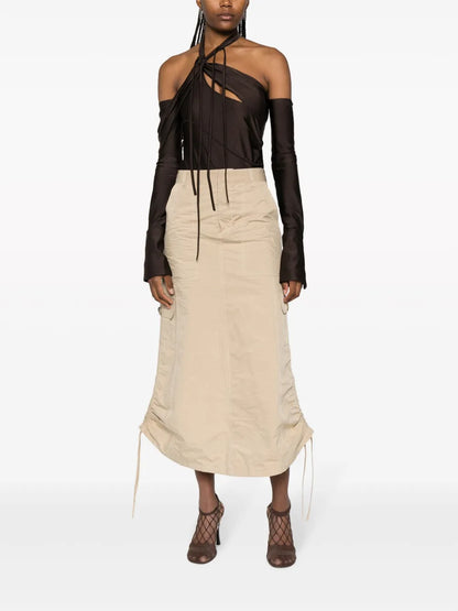 Off-Shoulder Halterneck Bodysuit