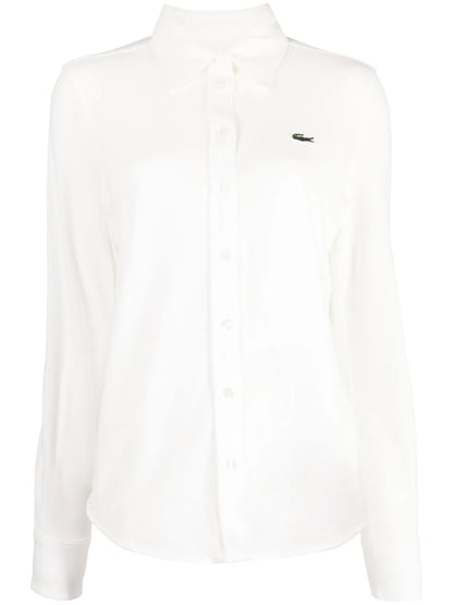 Logo-Embroidered Long-Sleeve Piqué Shirt