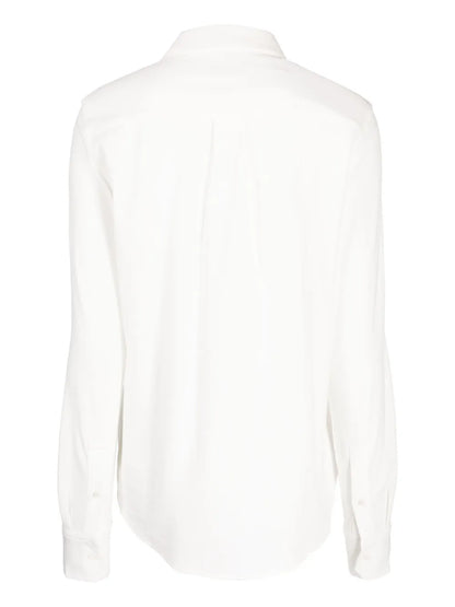 Logo-Embroidered Long-Sleeve Piqué Shirt