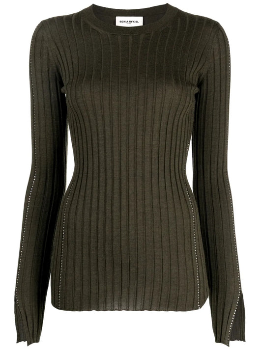 Crystal-Embellished Merino Wool Jumper