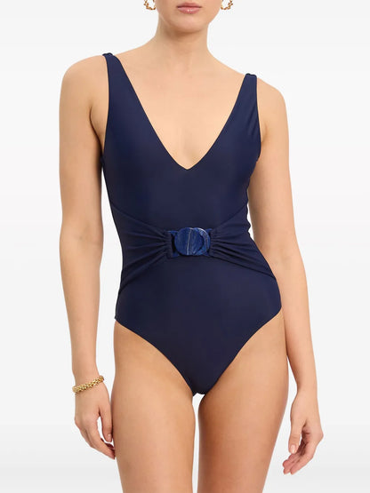 Alba Belted V-Neck Swimsuit