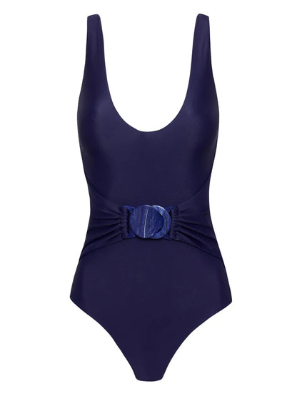 Alba Belted V-Neck Swimsuit