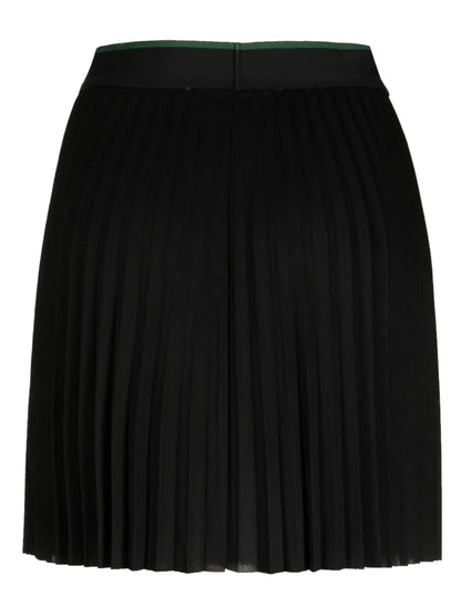 Logo-Embroidered Elasticated Pleated Miniskirt