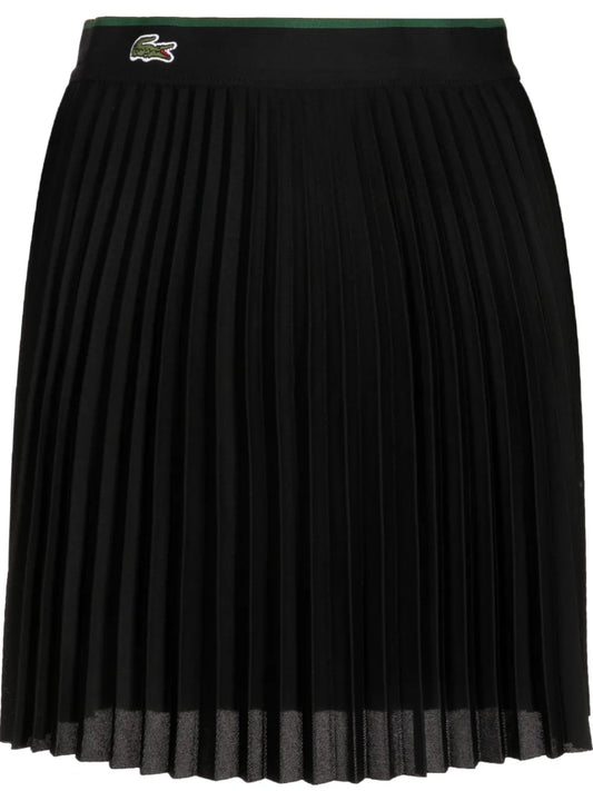 Logo-Embroidered Elasticated Pleated Miniskirt