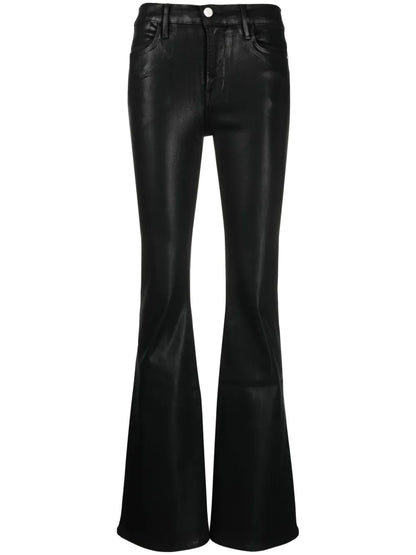 Le Crop Button-Up Flared Jeans