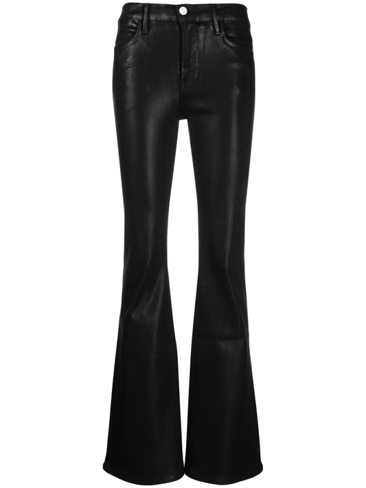 Le Crop Button-Up Flared Jeans