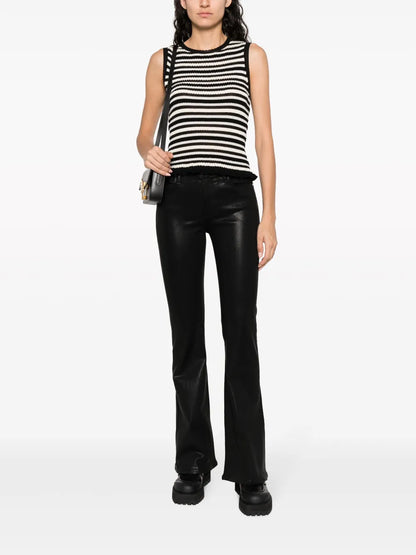 Le Crop Button-Up Flared Jeans