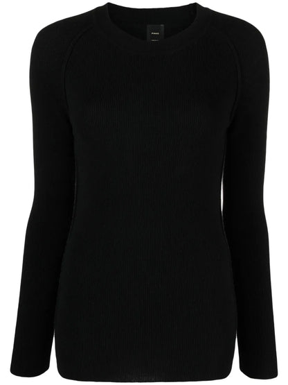 Round-Neck Ribbed-Knit Top