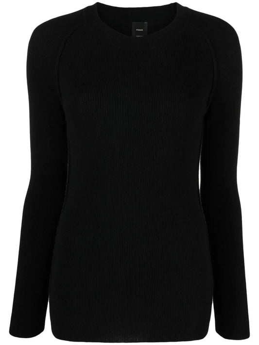 Round-Neck Ribbed-Knit Top