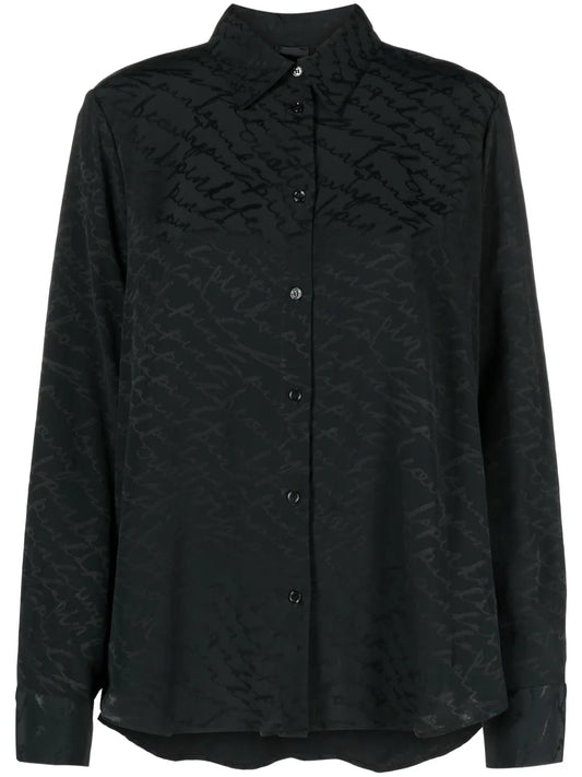 Patterned-Jacquard Long-Sleeve Shirt