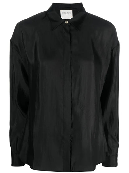 Long-Sleeve Silk Blend Shirt