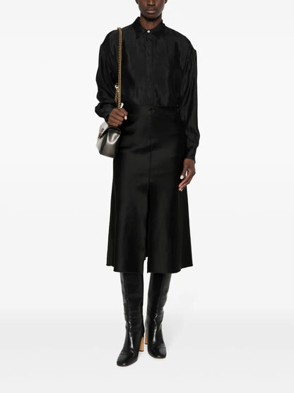 Long-Sleeve Silk Blend Shirt