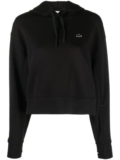 Embroidered-Logo Thumb-Slot Hoodie