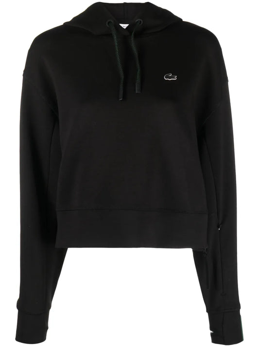 Embroidered-Logo Thumb-Slot Hoodie