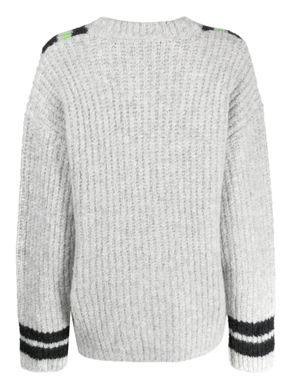 Embroidered V-Neck Jumper