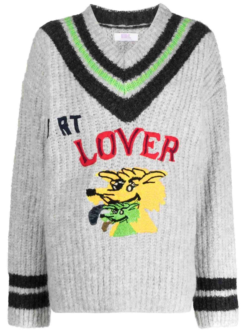 Embroidered V-Neck Jumper