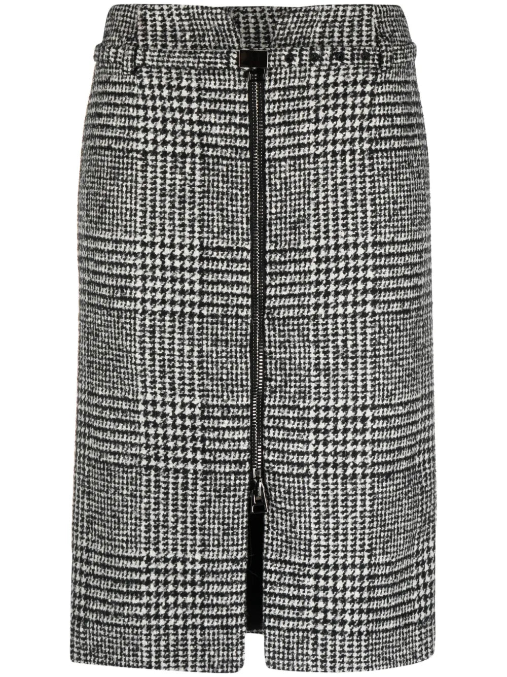 Check-Print Pencil Skirt