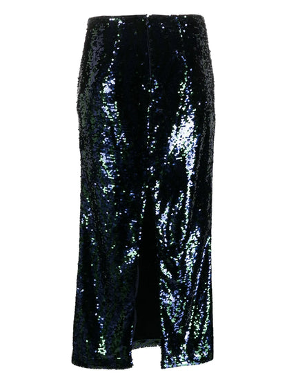 Sequin-Embellished Midi Skirt
