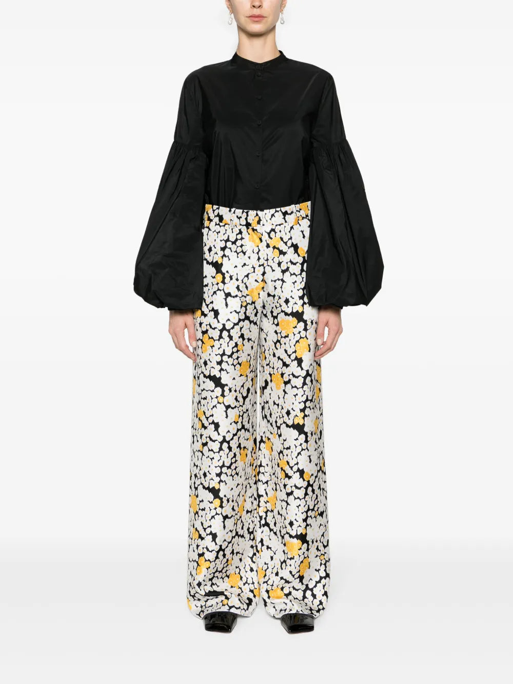 Floral Wide-Leg Trousers
