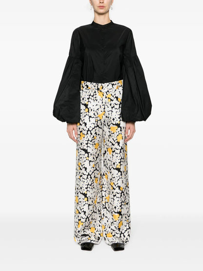 Floral Wide-Leg Trousers
