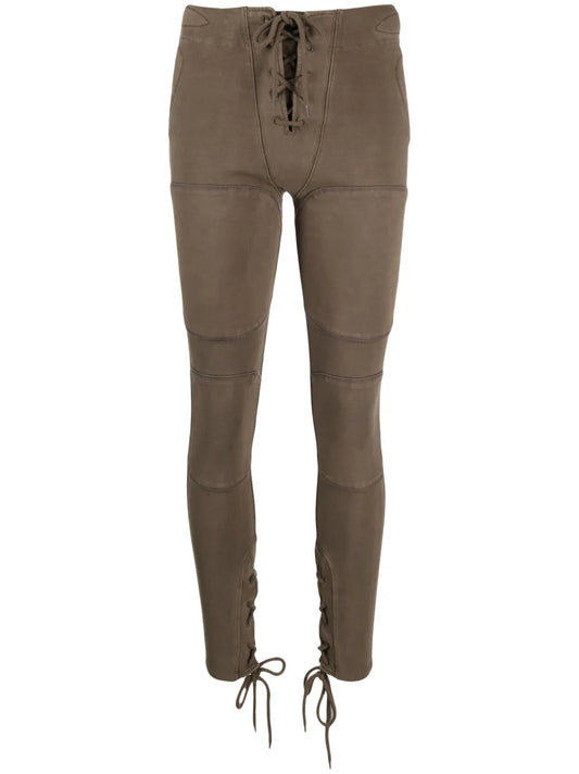 Tie-Fastening Panelled Leggings