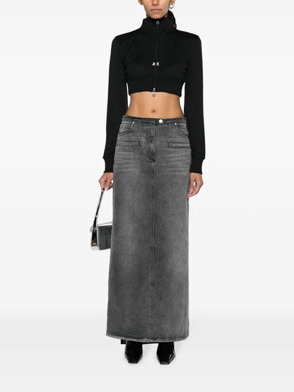 Heritage Cut-Out Stonewashed Denim Skirt