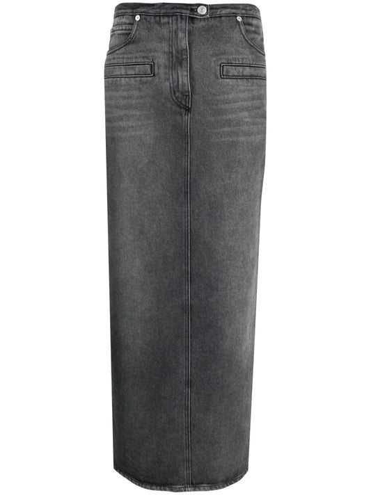 Heritage Cut-Out Stonewashed Denim Skirt
