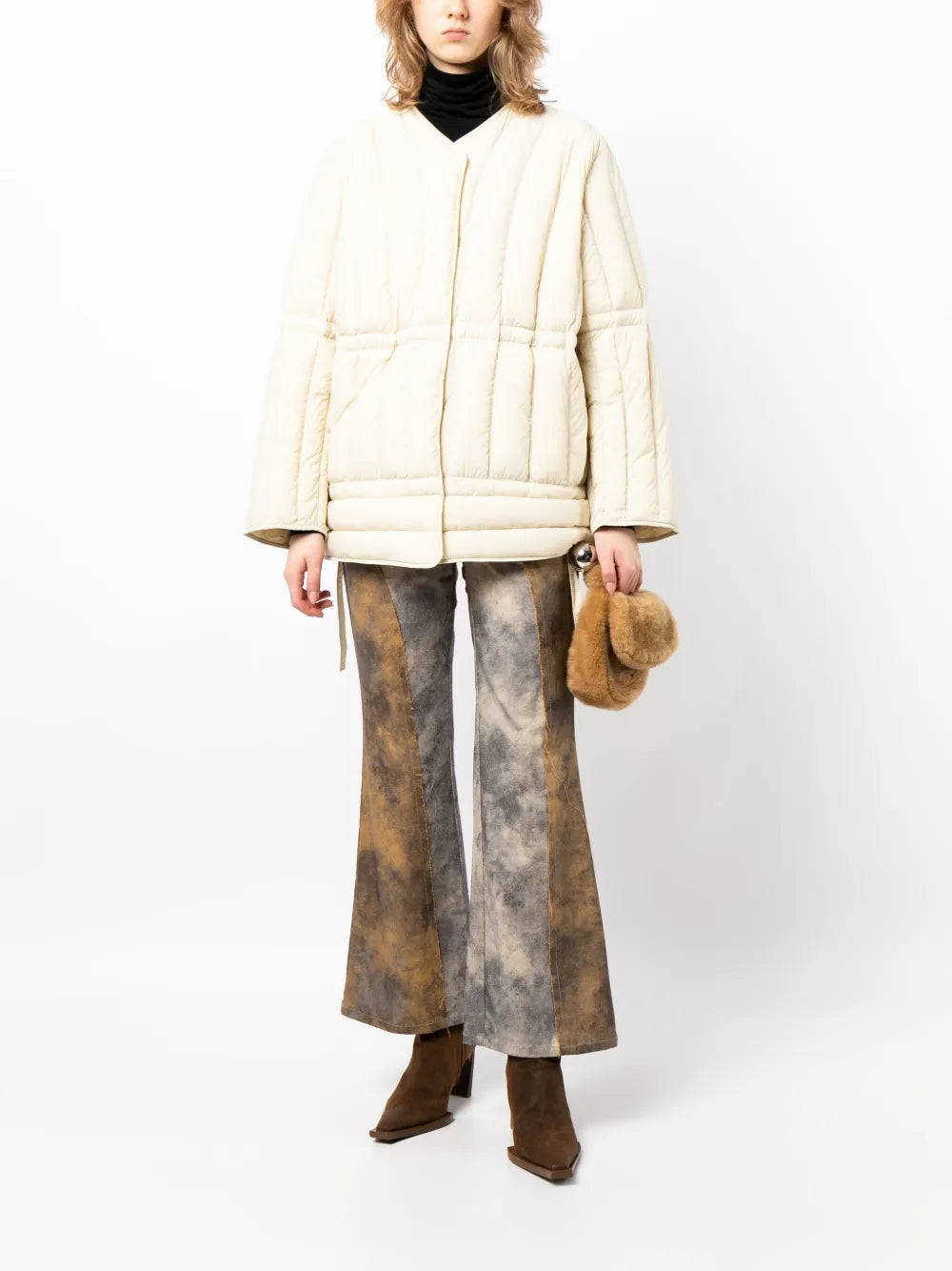 Collarless Padded Jacket