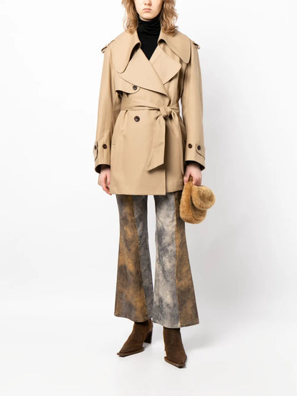 Belted Double-Breasted Trench Coat