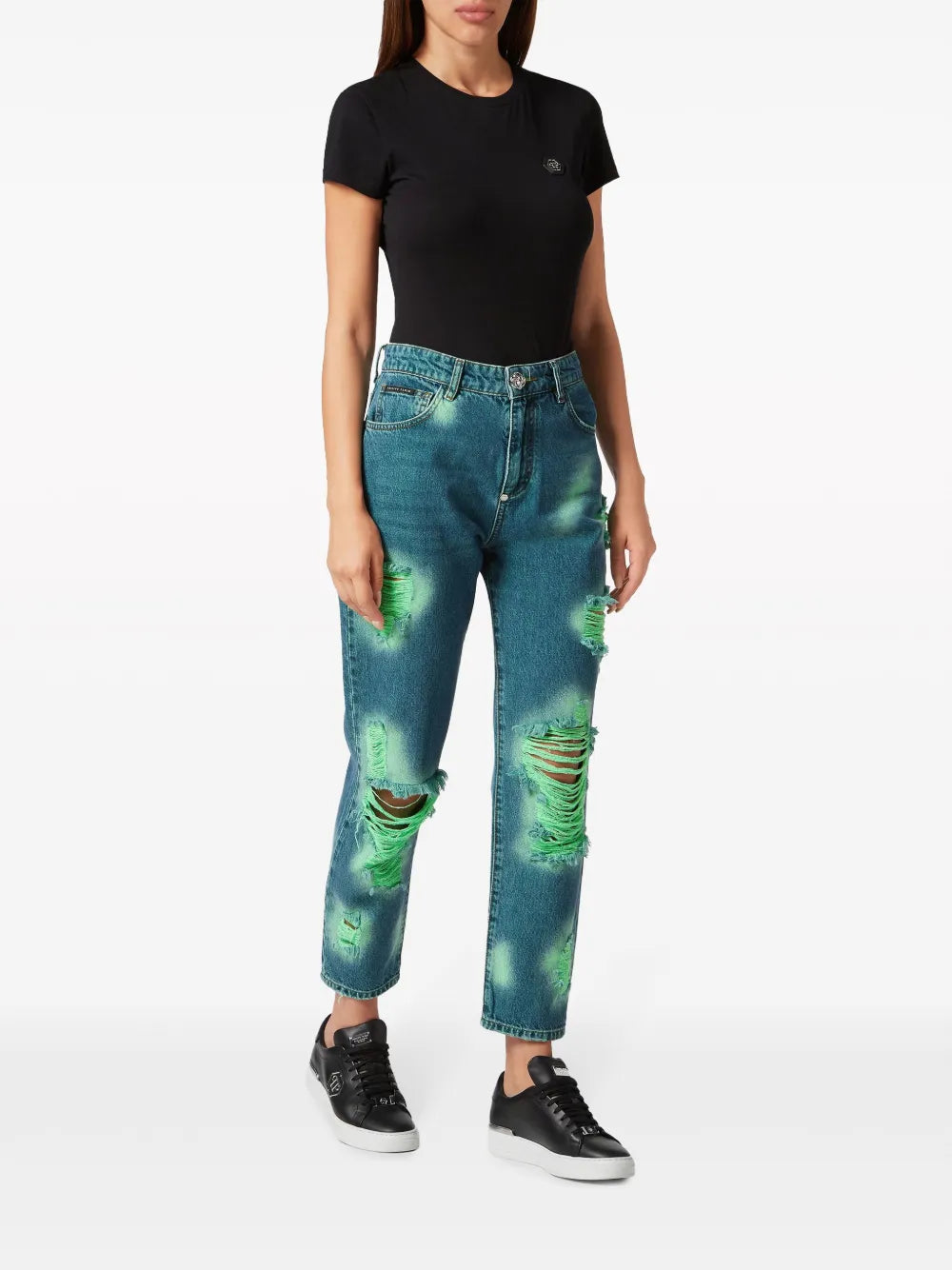 Tie-Dye Frayed Jeans