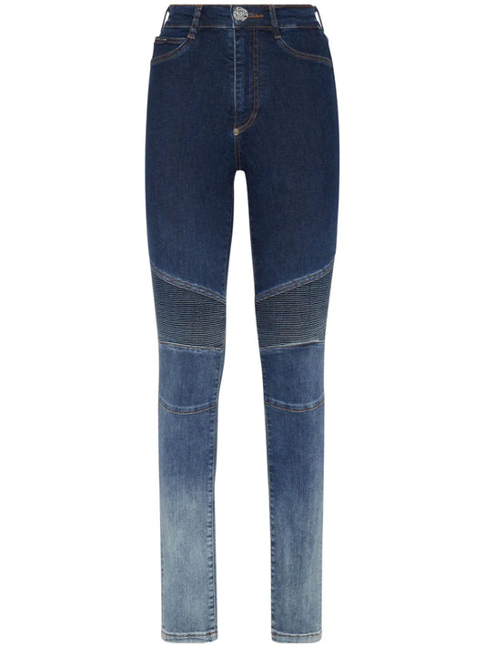 Logo-Patch Cotton Blend Skinny Jeans
