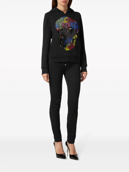 Smile Rhinestone-Embellished Hoodie