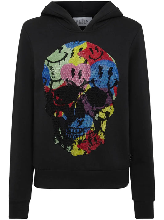 Smile Rhinestone-Embellished Hoodie