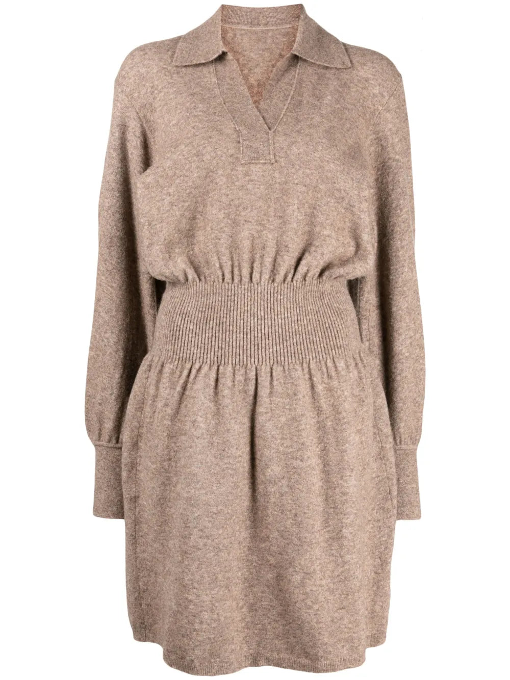 Ribbed-Detail Knitted Midi Dress
