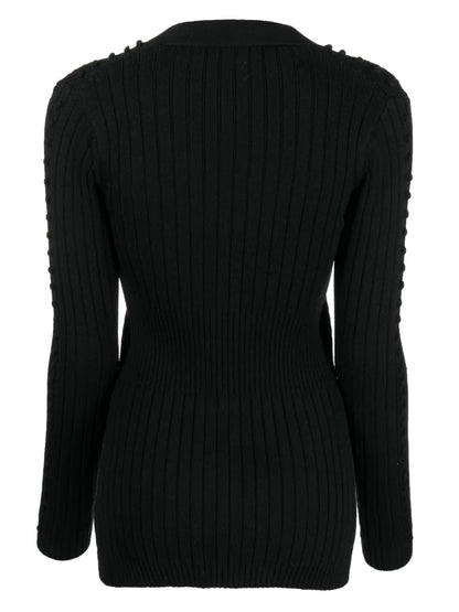 V-Neck Wool Cardigan