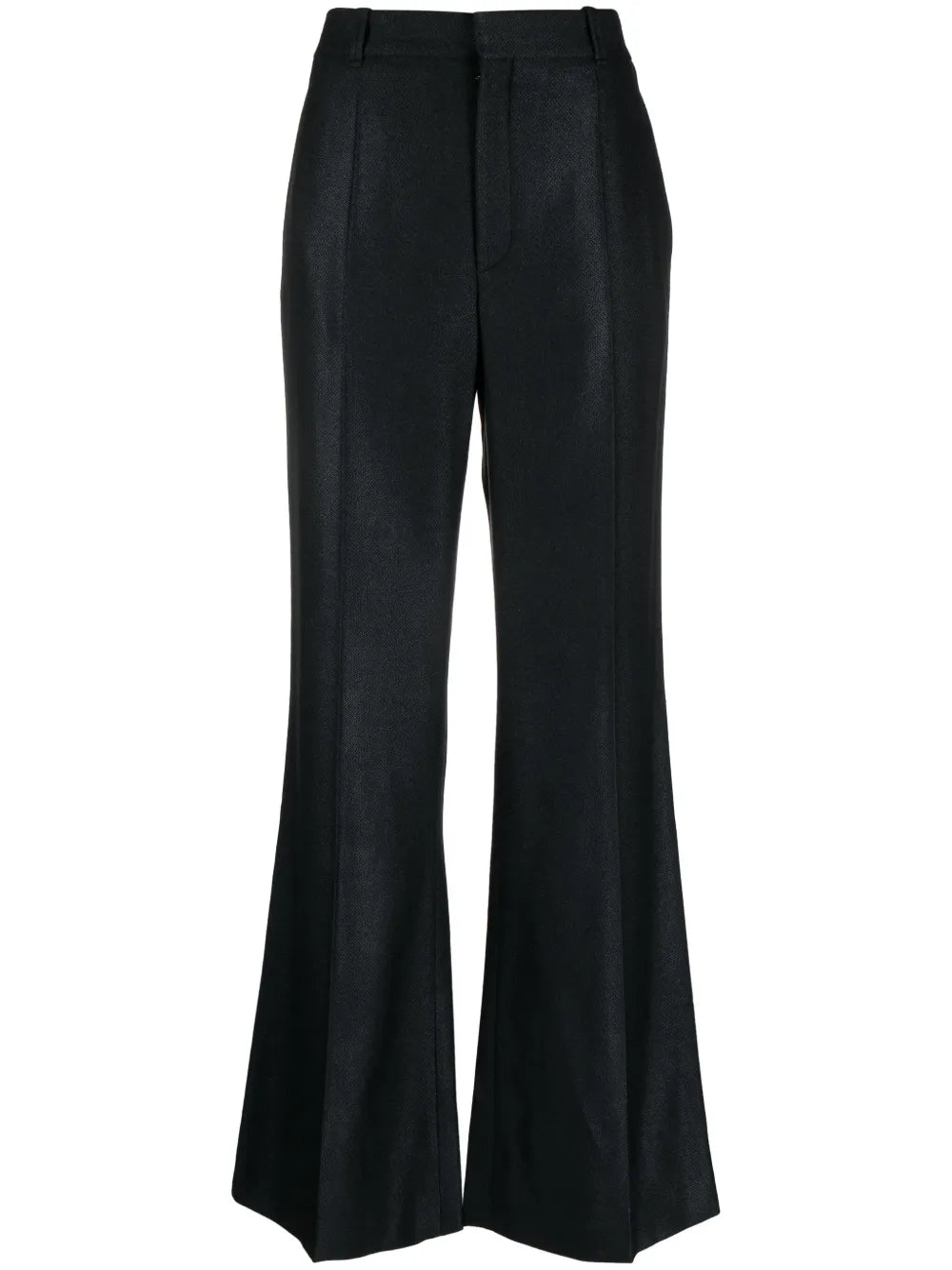 Flared Box-Pleat Trousers