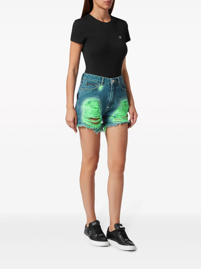 Tie-Dye Frayed Shorts