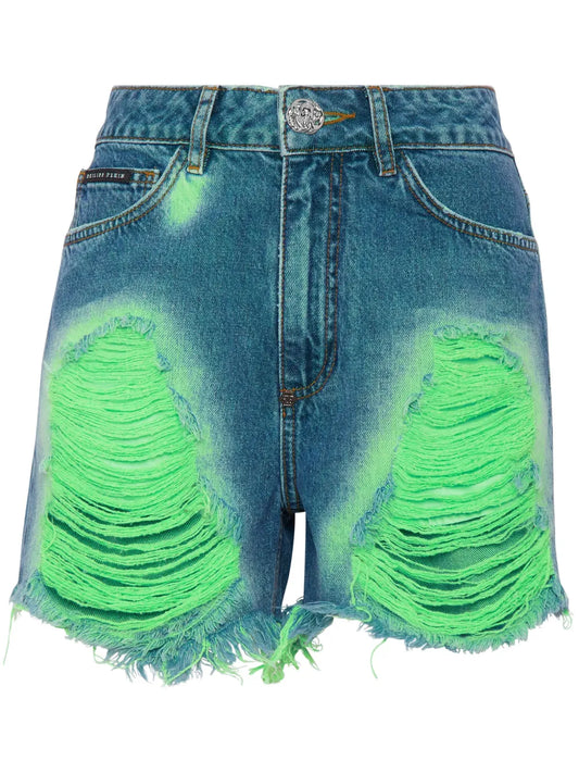 Tie-Dye Frayed Shorts