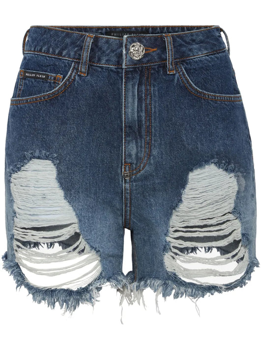 Distressed Denim Shorts