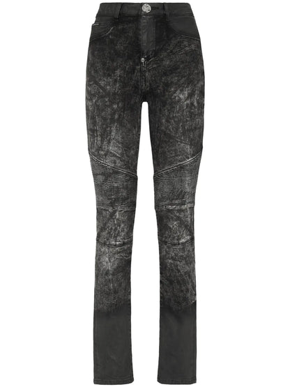 Stonewashed High-Waist Jeans