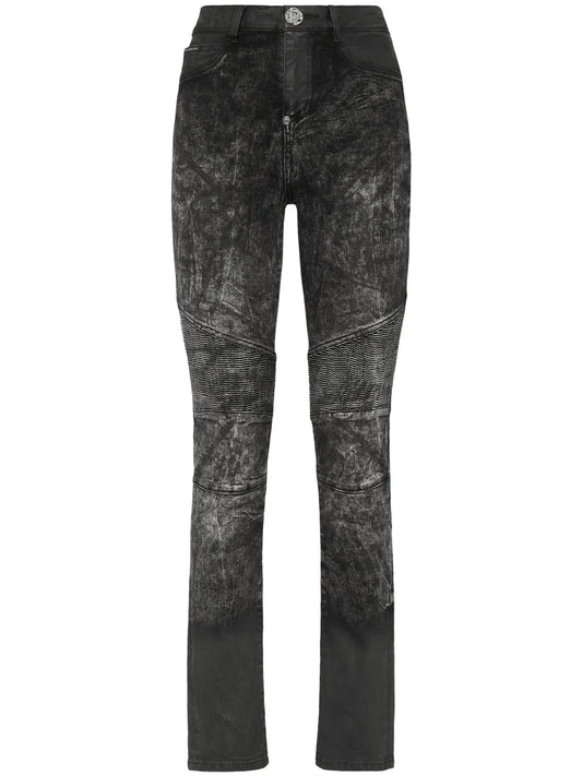 Stonewashed High-Waist Jeans