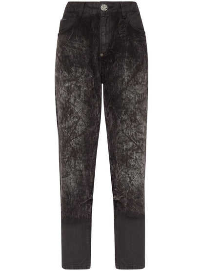 Distressed-Effect Cropped Jeans